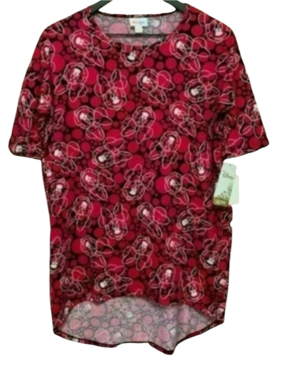 LuLaRoe Disney Women’s Pink Artsy Sketch Minnie Mouse Oversized Tunic Top